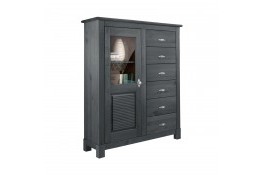 Комод 16 Рауна из массива сосны (графит)